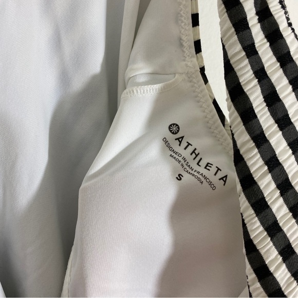 Athleta Small Seersucker Striped Black White One Piece‎ Swimsuit - Picture 7 of 11